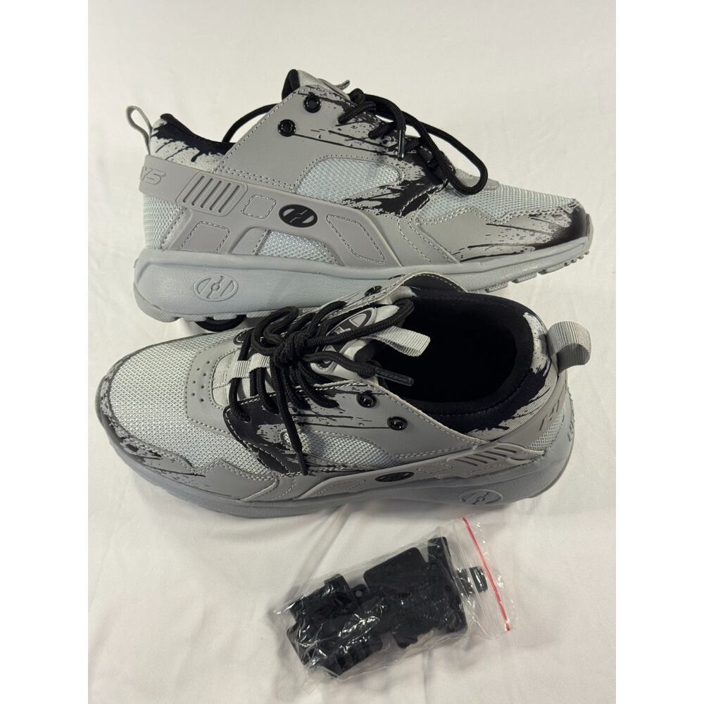 HEELYS ‘Force’ Black & Grey Lace Up Low Top Skating Shoes Unisex Youth Size 5